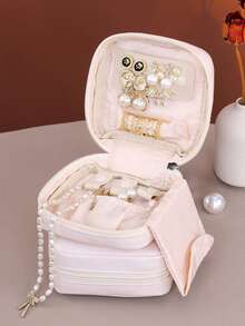 Hộp đựng trang sức du lịch di động, hộp đựng trang sức mini - Thích hợp để đựng nhẫn, bông tai, mặt dây chuyền, đồng hồ, dây chuyền và son môi. - Nhiều màu - Xem 7