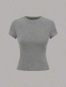 Camiseta de manga corta de unicolor casual para mujer, versátil para el verano, conjuntos de camisetas para mujer, tops básicos para mujer, paquete múltiple de tops para mujer, camisetas de mujer, tops de manga corta para mujer - Multicolor 4 - Ver 3