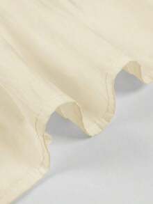 ii Blusa de manga larga con volantes, parches de encaje y unicolor casual blanca para primavera - Albaricoque - Ver 6
