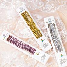 6pcs/12pcs Rose Gold/Champagne/Gold/Silver Curved Colored Birthday Candles, Cake Decorations, Baking Supplies - Multicolor - View 6