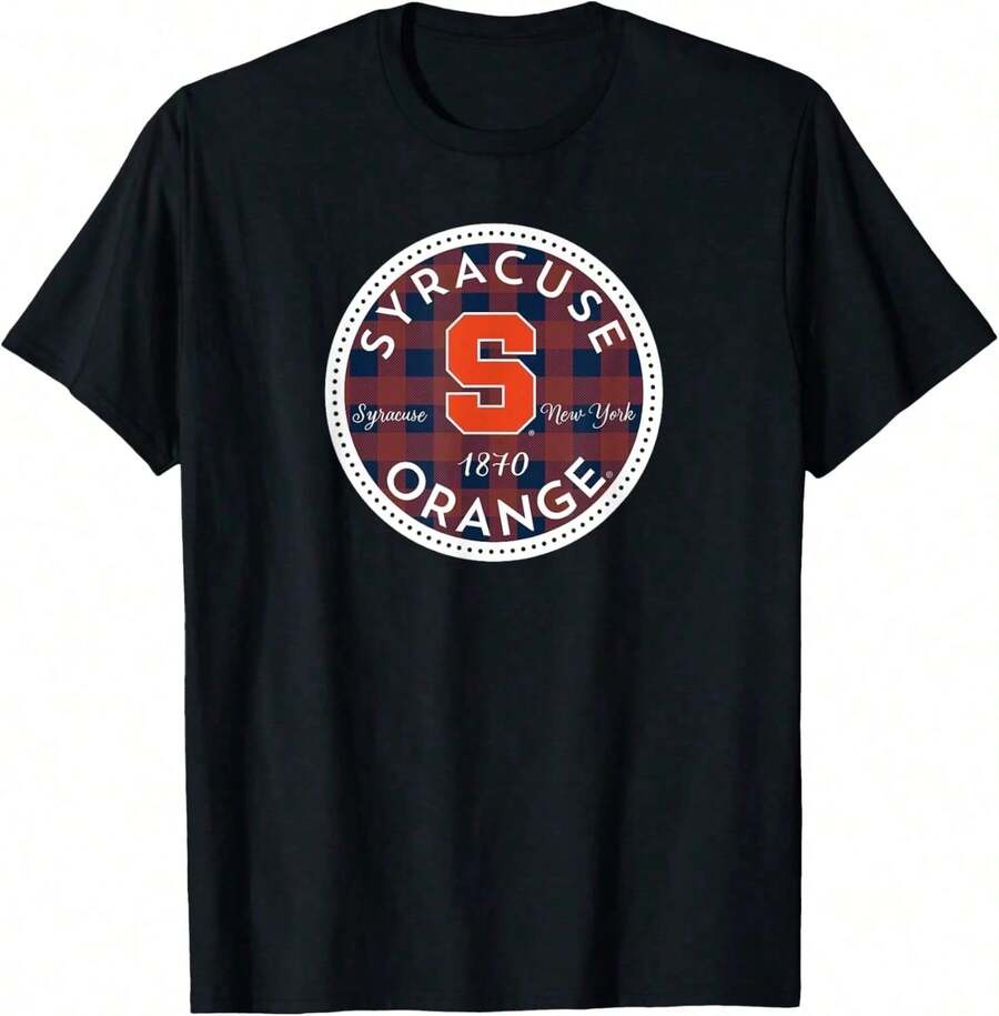Local -63 Syracuse University Orange Plaid Badge T-Shirt - Black - View 1