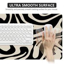 1pc XXL Large Desk Mat, Non-Slip Rubber Bottom Gaming Pad With Stitched Edges, Large Keyboard Mat Suitable For Work, Gaming, Office, Home, Zebra Black - Mouse Pad - View 2
