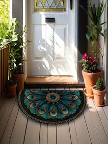 Karpet Maroko Modern Crystal Sky Setengah Lingkaran dengan Alas Anti Selip, Dapat Dicuci dengan Mesin, Tahan Noda, Ketebalan Sedang, Tebal 6mm - Pola Panah Modis, Cocok untuk Lorong, Pintu Masuk, Kamar Tidur, dan Hotel - Multiwarna 6 - View 21