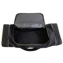 1 chiếc túi du lịch gấp gọn, túi đeo vai thể thao dung tích lớn, túi xách đeo chéo - màu đen - Xem 10