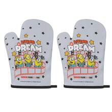 Găng tay lò nướng Minions "Sống trong mơ", màu xám, kiểu dải màng, dùng cho lò nướng, lò vi sóng, nồi hấp, chảo nóng, bảo vệ tay khỏi đồ dùng nấu nướng nóng. - Màu hỗn hợp - Xem 4