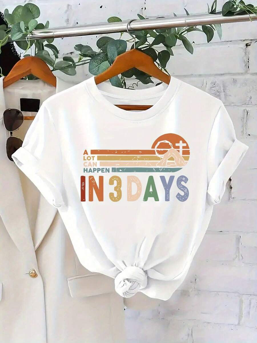 100% Cotton Fitted T-Shirt - Stylish 180g Women's Summer T-Shirt | Crew Neck Design, Slightly Stretchy Fabric, Animal Print. Women's Summer Graphic Tees. Casual Printed T-Shirt For Women, Short Sleeves And Crew Neck, Local Spring/Summer Streetwear. - 白色 - 查看 1