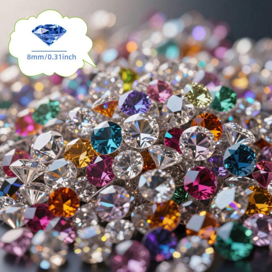 1500 Acrylic Diamonds - Perfect For Weddings, Parties And Other Occasions, Can Be Used As Crystal Diamonds, Vase Filler Beads, Decorations, Small Craft Pearls, Christmas Decorations, Halloween Decorations. - Mixed 4mm - View 1