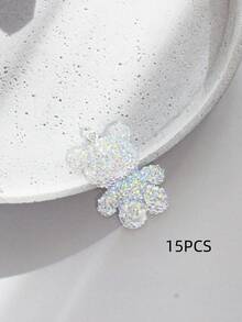 6個亮面水晶熊樹脂吊墜，光澤3D熊飾品，適用於DIY項鍊、耳環、鑰匙圈和珠寶製作，多色混裝 - 混色 - 查看 8