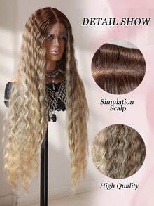13X4 Lace Front Wigs With Baby Hair 32Inch Extra Long Deep Wave Curly Wigs Japanese Fiber Suitable For All People Future Hair Elastic Mesh Cap For Woman Daily Party Gift Movie Look Nice Multi Color - Multicolor - View 8