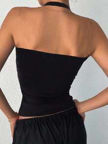 Camiseta sin espalda para mujer - Negro 3 - Ver 3