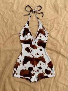 Nuevo mono mini con tirantes de punto multicolor a rayas, sin espalda, adecuado para otoño/invierno, Halloween, Año Nuevo, carnaval, fiesta, cita, té de la tarde, playa, como capa o prenda exterior - Multicolor 3 - Ver 4