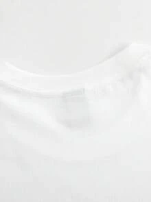 100% algodón. Desde 1946, camisetas de calidad Ballin, camiseta clásica de manga corta con cuello redondo y estampado de letras, estilo vintage. Camiseta de mujer de color sólido simple, corte holgado y ajustado, manga corta informal. - Blanco - Ver 5