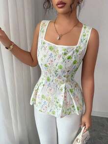 Blusa elegante sin mangas para mujer con diseño de tiras cruzadas en la espalda, talla estándar - Multicolor 4 - Ver 6