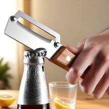 2-In-1 Multifunctional Peeler, Kitchen Multi-Function Stainless Steel Thickened Fruit Peeler Knife, 2 In 1 Multi-Functional Vegetable Peeler For Kitchen With Bottle Opener, And Wooden Handle Stainless Steel Blade Kitchen Tool For Sugar Cane Potato Fruit Pineapple Pumpkin Papaya Carrot Veggie Peeler - Multicolor - View 4