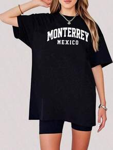 100% Cotton 180g Unisex T-Shirt, New York/Los Angeles Style - Y2K Streetwear Basic Loose Fit T-Shirt - Urban City Top For Couples - Premium Streetwear - 黑色7 - 查看 6