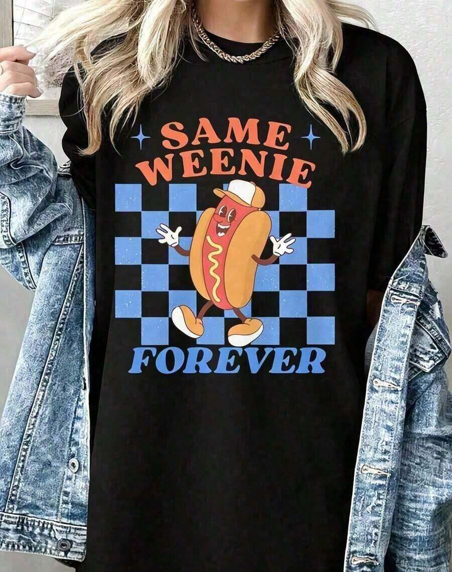 ropa de mujer 1Pcs2026100%Forever Same Weenie Humorous Bachelorette Tee Retro 90S-Shirt Lavable In Graphic Tops Camisas de mujer Trajes de Halloween Ropa casual cómoda de verano para mujer Camisa de mujer Celebración del Día de la Independencia del Día de la Madre de Pascua 2026-Top gráfico de verano para el Día de la Madre Camisetas gráficas de verano Camisetas gráficas occidentales Ropa de hombre Camisas Para Hombre Camisetas gráficas Ropa de mujer Tops de verano Ropa de verano Camisetas gráficas camisas de mujer - Negro - Ver 1