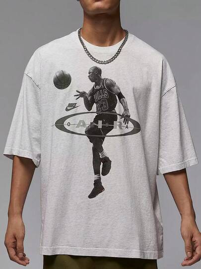 Nike Jordan男圓領印花透氣運動短袖