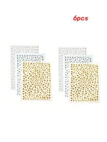 3片装自粘珍珠贴纸，3D白色宝石金色透明水钻贴纸，适用于新娘、伴娘、头发、化妆、美甲、手工制作、女孩DIY发饰，适用于情人节、母亲节、婚礼、派对、度假、约会、音乐节、日常使用，尺寸3毫米/4毫米/5毫米/6毫米，发饰，发饰 - 彩色 - 查看 19