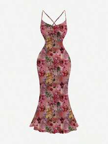 Vestido con cuello drapeado para mujer, ropa de otoño, vestido de mujer para San Valentín, vestido de baile de máscaras, vestidos elegantes para mujer - Multicolor 2 - Ver 1