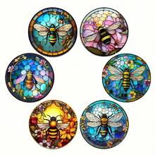 6pcs Summer Fruit Art Coaster Set - Heat-Resistant, Non-Slip & Decorative Table Mats For Home, Office & Parties - 3.94" Square - Multicolor - View 11