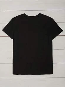 Camiseta de mujer de corte holgado con estampado gráfico Whiteboy - Camiseta negra de estilo retro urbano con cuello redondo y letras blancas llamativas, camisa casual para uso diario, cómoda y versátil para todas las estaciones, pieza de estilo minimalista, blanca, artículo de almacén local para mujer, blusa hermosa para mujer, camiseta para mujer, camiseta gráfica para mujer, camiseta para mujer, camisa de mujer, blusa de mujer, top para mujer, ropa de mujer, tops de gimnasio para mujer. - Negro - Ver 2