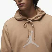 Nike Jordan Essentials Holiday Logo標誌連帽休閒長袖加絨衛衣 男款 麻黃色 - 麻黃 - 查看 4