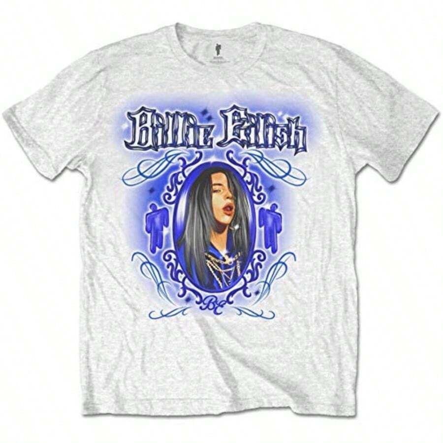 Billie Eili Sh Mens Airbrush T-Shirt Medium White - 白色 - 查看 1