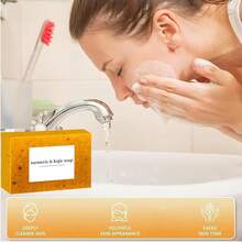 A 4-Piece Turmeric Facial Cleansing Set, Featuring A Pack Of 30 Facial Cleansing Wipes, Three Handmade Turmeric & Kojic Acid Soaps, And A Bottle Of Turmeric & Damask Rose Cleansing Mousse. This Set Offers Deep Cleansing And Moisturizing Benefits, Enriched With Abundant Curcumin, Vitamin E, And Rose Essence; Its Natural, Gentle Formula Is Suitable For Use On Both The Face And Body. - Vệ sinh sâu - Xem 12