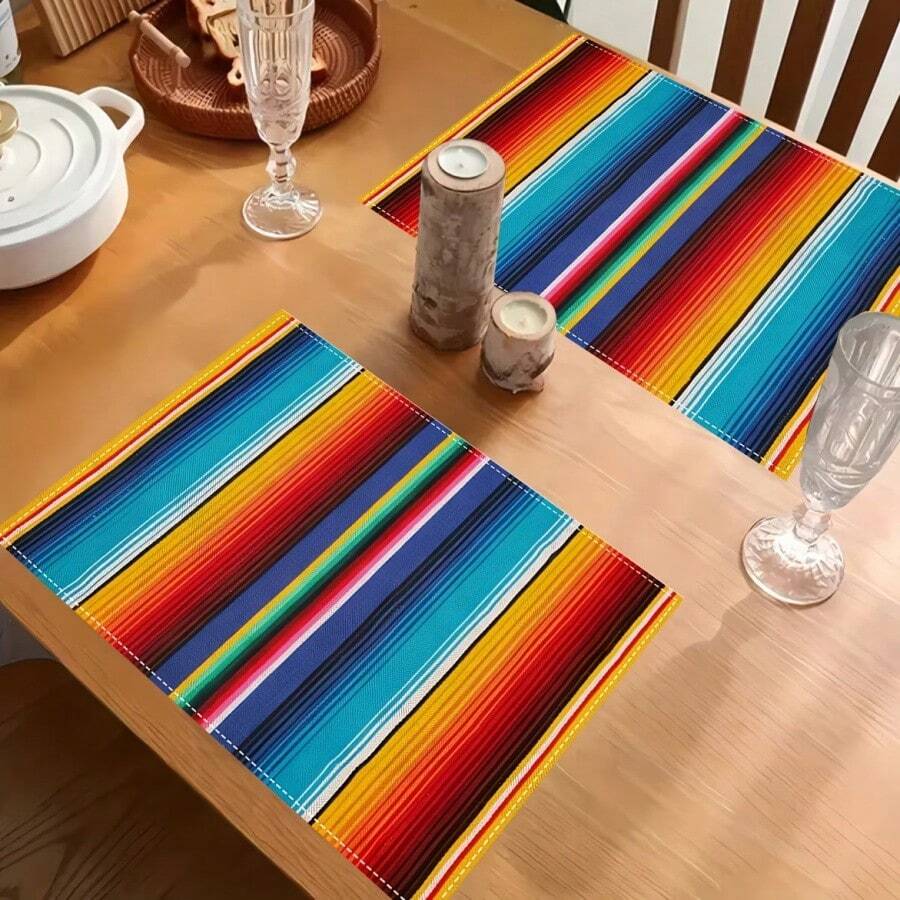 2/4/6/8/10 Platzsets mit Lebensbaum-Design, perfekt für Innen- und Außenbereich im Landhausstil, Küchen- und Esszimmer, Bankettsäle, Outdoor-Picknicks, Feiertagspartys, Küchen- und Heimdekoration, hitzebeständig, Platzset, Größe: 45cm * 30cm