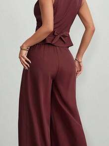 Trajes de mujer, elegantes para ir al trabajo en otoño/invierno - Burdeos - Ver 7