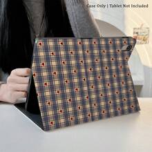1pc Retro Plaid Red Heart Pattern Tablet Protective Case, With Pen Slot, Multi-Angle Magnetic Stand, Auto Sleep/Wake Function, Compatible With Ipad Pro/Air, Pad 5/6/8, Pad, MatePad, Pad, Honor Pad, Xiaoxin Pad - Multicolor - View 4