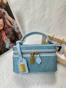 BV Bottega Bang Bang Bolso de mujer tejido a mano de cuero genuinodebolso de manotipocuboconpatróntejidoparamujer,bolsodemarca,elegantebolsodemanoparaseñorabolsaderegaloexquisita,bolsodebolso de manodelujoparamujer,bolsocruzadodemodaparamujer,adecuadoparachicas,estudiantesnivel universitariodamasdeoficina,madresdemedianaedadparausodiario,comprasoficina,clase,reuniones,citas,actividadesalairelibretambiénunregaloidealparaBolsa de mujerdealmuerzoestiloJWconpatróndeimitacióndecocodrilo,nuevomodelo2026,tejidaamanoconbrillantespedrería,bolsocruzadomodernoyVersátil. - Diamante negro - Ver 8