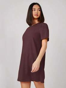 Vestido corto de mujer de unicolor para uso casual, diario y de fiesta - Granada - Ver 4