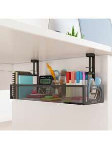 Cable Management Tray Clip-On Grid Power Strip Holder, Desk Accessory & Storage Solution - No Drilling Required! - Rectangle - View 2