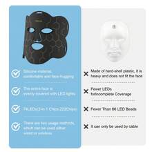 FDA Cleared Red Light Therapy Face Mask, Rechargeable Hands-Free LED Facial Skin Care Device For Glowing Youthful Looking Skin - 灰色 - 查看 2