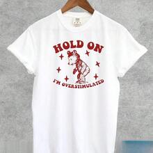 Espera, estoy sobrecargado de emociones, camiseta divertida, camiseta linda, ropa de hombre Top2026 - Estilo vintage urbano, unisex, de algodón, manga corta, cuello redondo, blusas para mujer. blusas.blusas casuales para dama. - Blanco - Ver 1