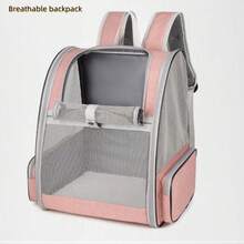 Breathable Mesh Dual-Shoulder Pet Carrier Backpack-Portable Travel Bag For Cats Foldable Design, With Free Small Blanket, Ideal For Carrying Pets During Outdoor Travel - Multicolor - View 12