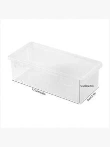 2pcs Transparent Plastic Chopstick Holder With Cover, Multi-Functional Kitchen Chopstick Storage Box, Desktop Organizer Box For Pencils, Markers, Keys And Other Miscellaneous Items - Clear - View 2