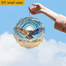 1个3D沙漠猫头鹰展开双翼摆件，10英寸*10英寸，带旋转挂钩，360° DIY创意风车，风力驱动旋转，安装简便，适合作为圣诞节、万圣节和其他节日礼物（不含吊坠），款式随机。 - A - 查看 6
