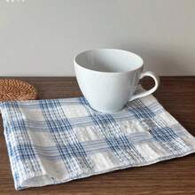 1/2/6pcs Alas Meja Motif Kotak-kotak Merah dan Putih Gaya Korea, Serbet Kain Kasa Bertekstur Gelembung, Alas Serbaguna untuk Isolasi Panas, Latar Belakang Fotografi Makanan - MultiWarna - View 5