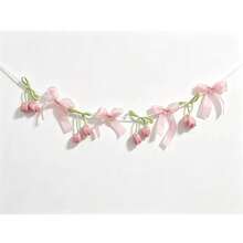 Chiffon Bow Pennant Banner, Floral Tassel Garland Decoration For Wedding, Birthday Party - A - View 9