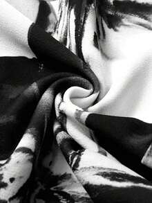 Chaqueta con cremallera con estampado floral casual para mujer - Blanco y Negro - Ver 8