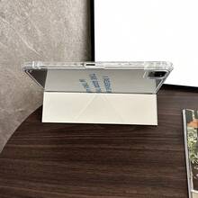 1 chiếc ốp lưng máy tính bảng trong suốt in hình sọc xanh dương và câu nói "Tôi xứng đáng với tất cả những điều tốt đẹp", có ngăn đựng bút, tương thích với iPad/Galaxy Tab/Pad/Matepad. - Nhiều màu - Xem 3