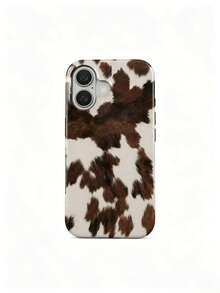 Celestial  Case |   Brown Cow Print Faux Fur Cover For  17 - 11 Pro Max |   High Quality |   Teenage Girl Gift,Suitable For IPhone 17 Air - White 1 - View 3