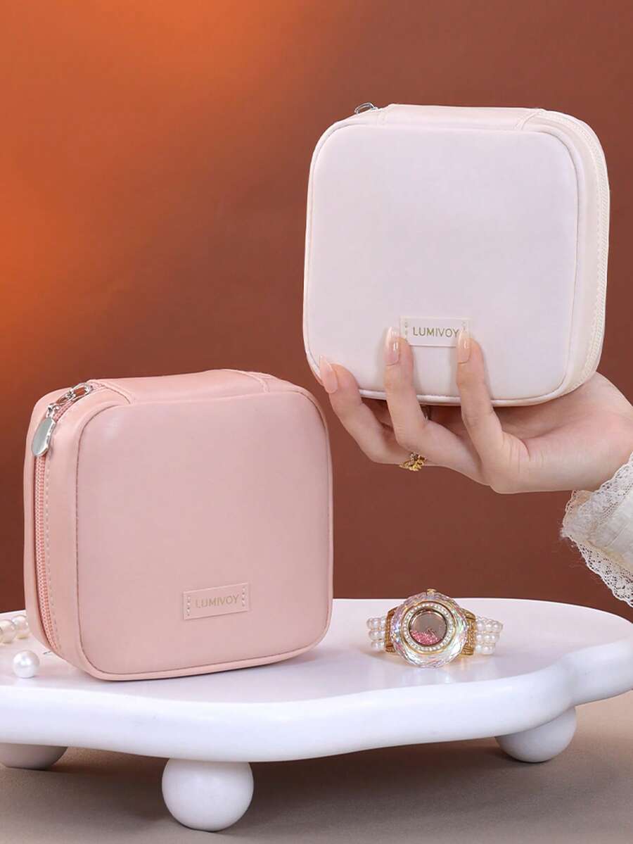 Small Travel Jewelry Case With Ring Holder, PU Waterproof Mini Jewelry Pouch Bags, Compact Storage Organizer For Bracelet Necklaces Earrings Travel Essentials, Travel Essentials For Women