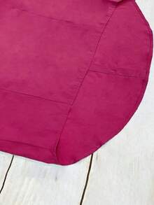 Blusa de unicolor informal para mujer para usar en el trabajo/diario, primavera-verano, con mangas largas - Rosa Fucsia - Ver 3