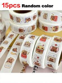 1/3/6/10pcs Kabibala Waterproof Stickers, 500 Sheets - High Adhesive, No Residue, Cute Animal & Food Patterns - Great For Back To School Rewards, Can Stick On Water Bottles, Laptops, Scrapbooks - Fun Reward Gift, Adorable Stickers - Multicolor - View 16
