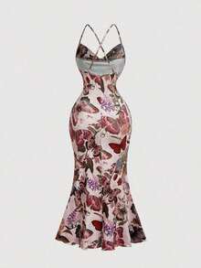 Vestido con cuello drapeado para mujer, ropa de otoño, vestido de mujer para San Valentín, vestido de baile de máscaras, vestidos elegantes para mujer - Multicolor 3 - Ver 5