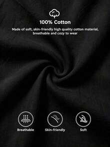 Camisa de mujer casual y minimalista con estampado botánico, adecuada para el verano - Negro - Ver 3