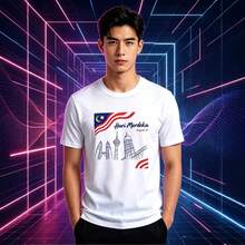 2026 Source Factory Estilo Americano Tallas Grandes Casual Manga Corta Estampado Urbano de Alta Gama Ropa Casual Versátil - Blanco - Ver 2
